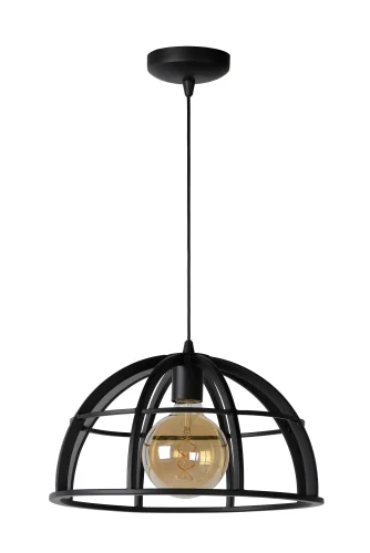 Светильник подвесной Dikra 76464/01/30 Lucide чёрный 1 лампа, основание чёрное в стиле современный  фото 5